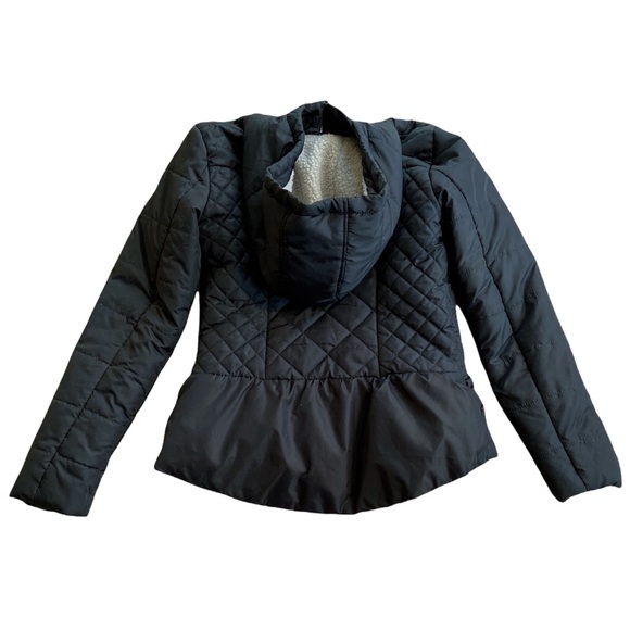 Xhilaration Black Hooded Puffer Jacket Zip Up Size Small (S/P) - Picture 3 of 6